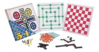 Jogo 5X1 Domino-Ludo-Loto-Dama-Trilha - XALINGO
